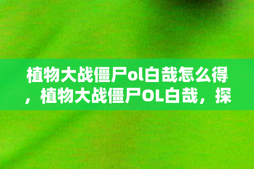 植物大战僵尸ol白哉怎么得，植物大战僵尸OL白哉，探索未知世界的奇妙冒险