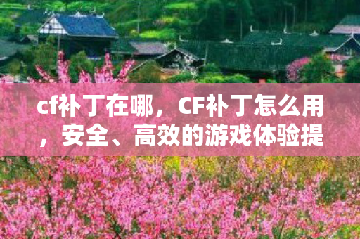 cf补丁在哪，CF补丁怎么用，安全、高效的游戏体验提升指南