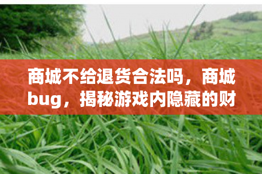 商城不给退货合法吗,商城bug,揭秘游戏内隐藏的财富漏洞 商城不给退货合法吗,商城bug,揭秘游戏内隐藏的财富漏洞