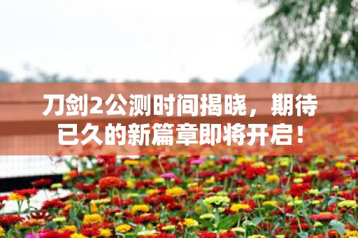 刀剑2公测时间揭晓,期待已久的新篇章即将开启! 刀剑2公测时间揭晓,期待已久的新篇章即将开启!