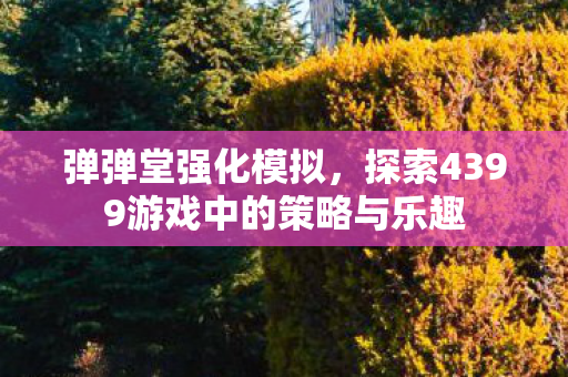 弹弹堂强化模拟,探索4399游戏中的策略与乐趣 弹弹堂强化模拟,探索4399游戏中的策略与乐趣