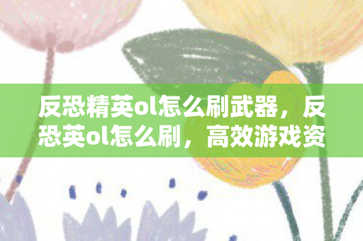 反恐精英ol怎么刷武器,反恐英ol怎么刷,高效游戏资源获取攻略 反恐精英ol怎么刷武器,反恐英ol怎么刷,高效游戏资源获取攻略
