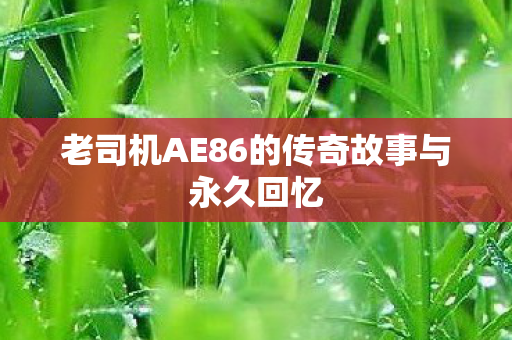 老司机AE86的传奇故事与永久回忆 老司机AE86的传奇故事与永久回忆