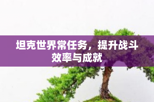 坦克世界常任务,提升战斗效率与成就 坦克世界常任务,提升战斗效率与成就