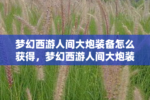 梦幻西游人间大炮装备怎么获得,梦幻西游人间大炮装备,打造极致输出的神器 梦幻西游人间大炮装备怎么获得,梦幻西游人间大炮装备,打造极致输出的神器