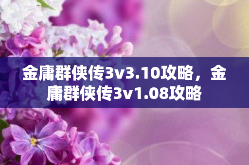 金庸群侠传3v3.10攻略,金庸群侠传3v1.08攻略 金庸群侠传3v3.10攻略,金庸群侠传3v1.08攻略