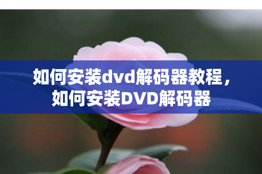 如何安装dvd解码器教程，如何安装DVD解码器