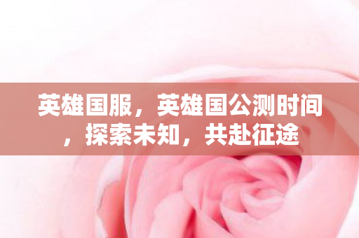 英雄国服,英雄国公测时间,探索未知,共赴征途 英雄国服,英雄国公测时间,探索未知,共赴征途