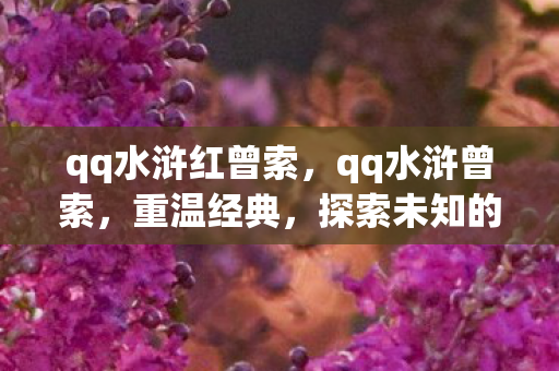 qq水浒红曾索,qq水浒曾索,重温经典,探索未知的水浒世界 qq水浒红曾索,qq水浒曾索,重温经典,探索未知的水浒世界