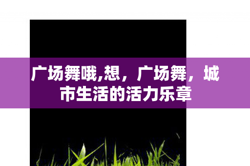 广场舞哦,想，广场舞，城市生活的活力乐章