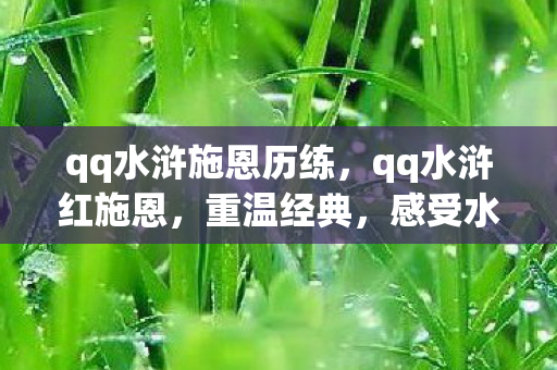 qq水浒施恩历练，qq水浒红施恩，重温经典，感受水浒情怀
