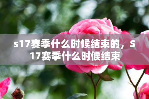 s17赛季什么时候结束的，S17赛季什么时候结束