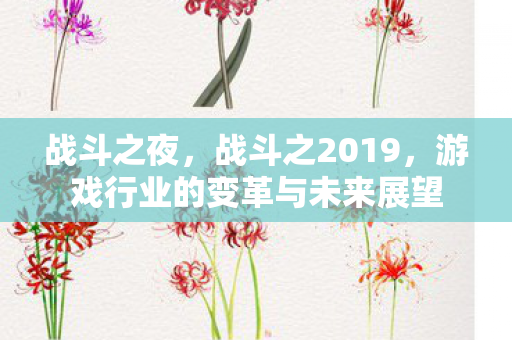 战斗之夜,战斗之2019,游戏行业的变革与未来展望 战斗之夜,战斗之2019,游戏行业的变革与未来展望