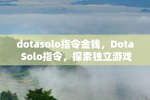 dotasolo指令金钱，Dota Solo指令，探索独立游戏的深度与魅力