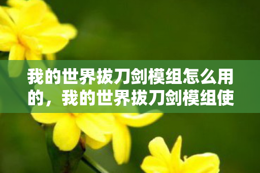 我的世界拔刀剑模组怎么用的，我的世界拔刀剑模组使用指南