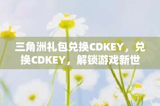 三角洲礼包兑换CDKEY，兑换CDKEY，解锁游戏新世界的钥匙