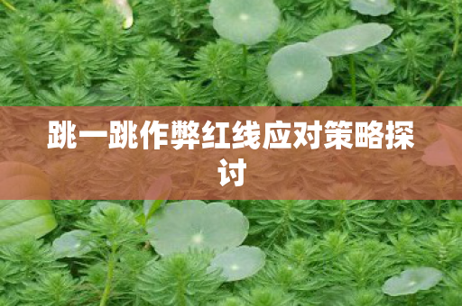 跳一跳作弊红线应对策略探讨