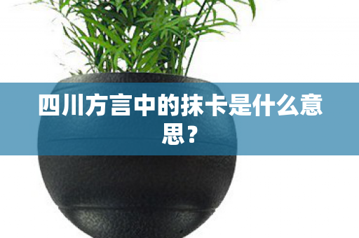 四川方言中的抹卡是什么意思? 四川方言中的抹卡是什么意思?