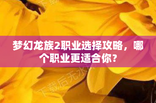 梦幻龙族2职业选择攻略,哪个职业更适合你? 梦幻龙族2职业选择攻略,哪个职业更适合你?