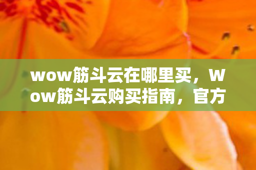 wow筋斗云在哪里买,Wow筋斗云购买指南,官方渠道与优惠信息全解析 wow筋斗云在哪里买,Wow筋斗云购买指南,官方渠道与优惠信息全解析