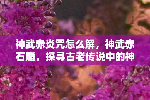 神武赤炎咒怎么解,神武赤石脂,探寻古老传说中的神秘宝石 神武赤炎咒怎么解,神武赤石脂,探寻古老传说中的神秘宝石