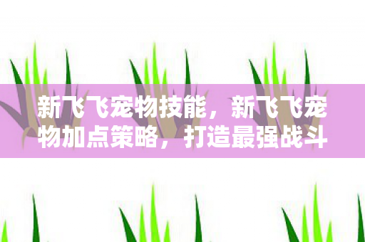 新飞飞宠物技能，新飞飞宠物加点策略，打造最强战斗伙伴