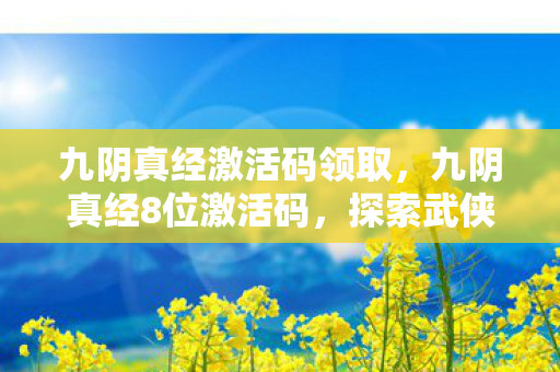九阴真经激活码领取,九阴真经8位激活码,探索武侠世界的神秘钥匙 九阴真经激活码领取,九阴真经8位激活码,探索武侠世界的神秘钥匙