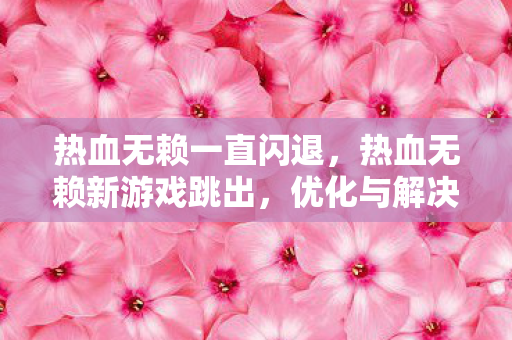 热血无赖一直闪退,热血无赖新游戏跳出,优化与解决策略 热血无赖一直闪退,热血无赖新游戏跳出,优化与解决策略