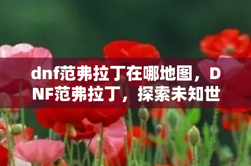 dnf范弗拉丁在哪地图,DNF范弗拉丁,探索未知世界的神秘之旅 dnf范弗拉丁在哪地图,DNF范弗拉丁,探索未知世界的神秘之旅