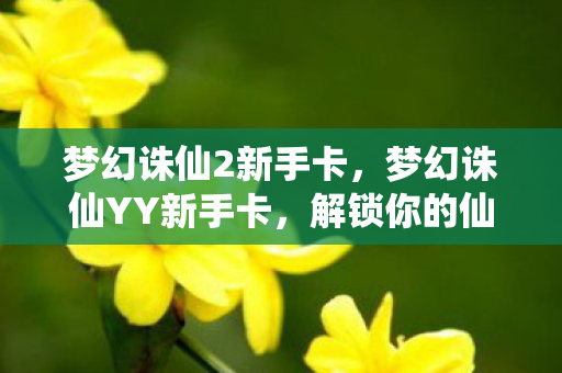 梦幻诛仙2新手卡,梦幻诛仙YY新手卡,解锁你的仙侠之旅 梦幻诛仙2新手卡,梦幻诛仙YY新手卡,解锁你的仙侠之旅