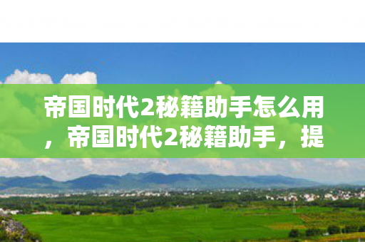 帝国时代2秘籍助手怎么用，帝国时代2秘籍助手，提升游戏乐趣的得力助手