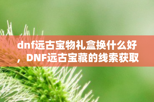 dnf远古宝物礼盒换什么好,DNF远古宝藏的线索获取攻略 dnf远古宝物礼盒换什么好,DNF远古宝藏的线索获取攻略