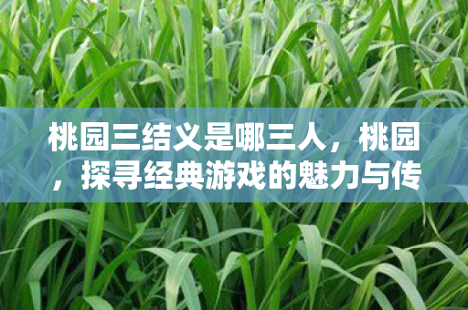 桃园三结义是哪三人,桃园,探寻经典游戏的魅力与传承 桃园三结义是哪三人,桃园,探寻经典游戏的魅力与传承