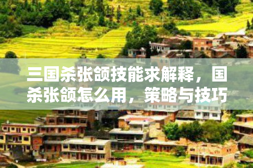 三国杀张颌技能求解释,国杀张颌怎么用,策略与技巧的深度解析 三国杀张颌技能求解释,国杀张颌怎么用,策略与技巧的深度解析