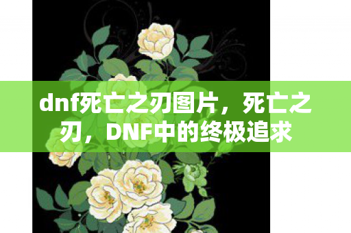 dnf死亡之刃图片,死亡之刃,DNF中的终极追求 dnf死亡之刃图片,死亡之刃,DNF中的终极追求