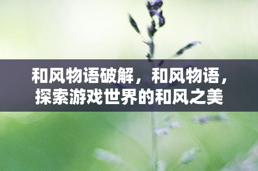 和风物语破解,和风物语,探索游戏世界的和风之美 和风物语破解,和风物语,探索游戏世界的和风之美
