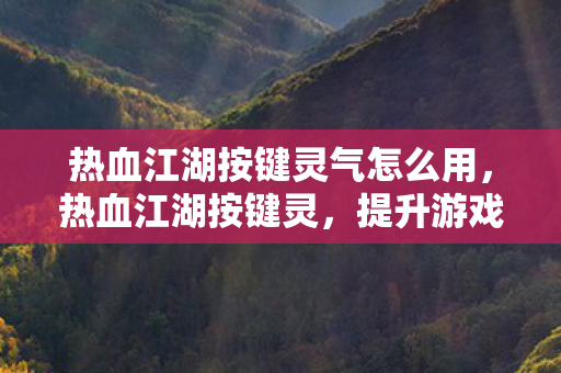 热血江湖按键灵气怎么用,热血江湖按键灵,提升游戏效率,打造个性化操作体验 热血江湖按键灵气怎么用,热血江湖按键灵,提升游戏效率,打造个性化操作体验