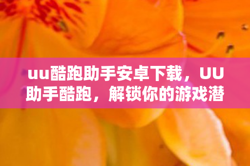 uu酷跑助手安卓下载,UU助手酷跑,解锁你的游戏潜能 uu酷跑助手安卓下载,UU助手酷跑,解锁你的游戏潜能