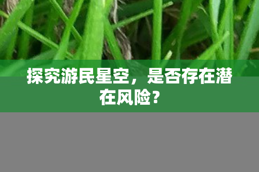 探究游民星空,是否存在潜在风险? 探究游民星空,是否存在潜在风险?