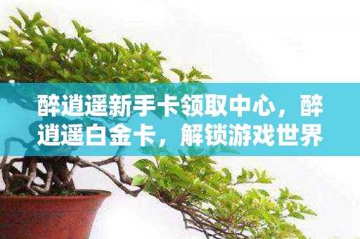醉逍遥新手卡领取中心,醉逍遥白金卡,解锁游戏世界的尊贵通行证 醉逍遥新手卡领取中心,醉逍遥白金卡,解锁游戏世界的尊贵通行证
