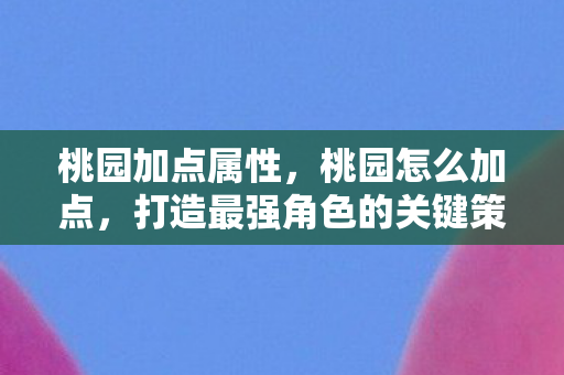 桃园加点属性,桃园怎么加点,打造最强角色的关键策略 桃园加点属性,桃园怎么加点,打造最强角色的关键策略