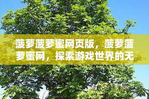 菠萝菠萝蜜网页版,菠萝菠萝蜜网,探索游戏世界的无限可能 菠萝菠萝蜜网页版,菠萝菠萝蜜网,探索游戏世界的无限可能