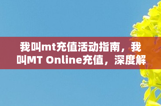我叫mt充值活动指南,我叫MT Online充值,深度解析游戏内购机制与玩家体验 我叫mt充值活动指南,我叫MT Online充值,深度解析游戏内购机制与玩家体验