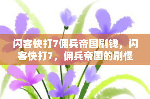 闪客快打7佣兵帝国刷钱，闪客快打7，佣兵帝国的刷怪之旅