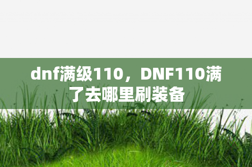 dnf满级110,DNF110满了去哪里刷装备 dnf满级110,DNF110满了去哪里刷装备