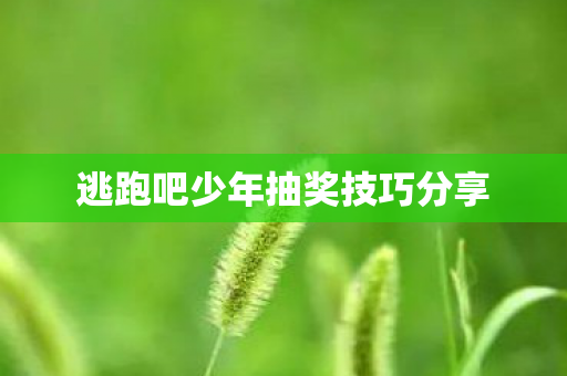 逃跑吧少年抽奖技巧分享 逃跑吧少年抽奖技巧分享