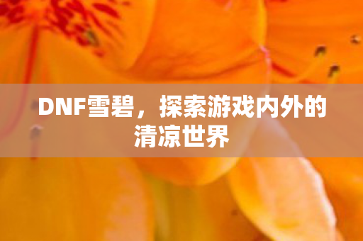 DNF雪碧，探索游戏内外的清凉世界