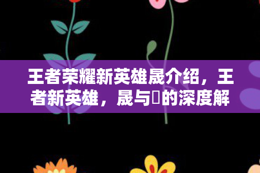 王者荣耀新英雄晟介绍,王者新英雄,晟与暃的深度解析 王者荣耀新英雄晟介绍,王者新英雄,晟与暃的深度解析