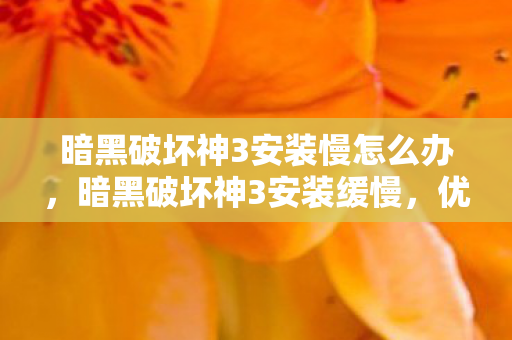 暗黑破坏神3安装慢怎么办,暗黑破坏神3安装缓慢,优化安装流程与提升下载速度的方法 暗黑破坏神3安装慢怎么办,暗黑破坏神3安装缓慢,优化安装流程与提升下载速度的方法