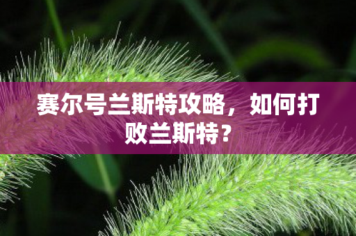 赛尔号兰斯特攻略，如何打败兰斯特？